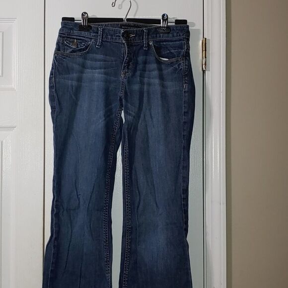 Banana Republic Factory flare wide leg jeans Sz 2R - Picture 3 of 10